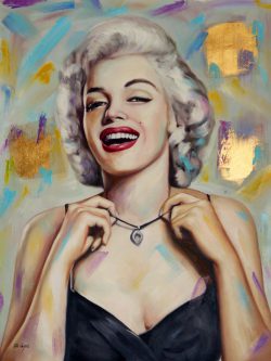 " Marilyn Monroe " Prachtig Oilschilderij van Eran Di C" Marilyn Monroe " Prachtig Oilschilderij van Eran Di Capri uit Londen (GB) het werk is opgespannen op een stevig houten spielatten grame + Certificaat van echtheid is aanwezig. afmerting 70 cm x 100 cm. € 395,00