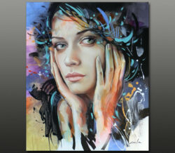 \" My Universe \" is een origineel hand geschilderd Acrylschilderij op canvasdoek van Galya Bukova (Bulgarije) 60 cm x 50 cm . Het werk is voorzien van een certificaat van echtheid en gesigneerd aan de voorzijde .Varnished with UV finish.  € 225,-